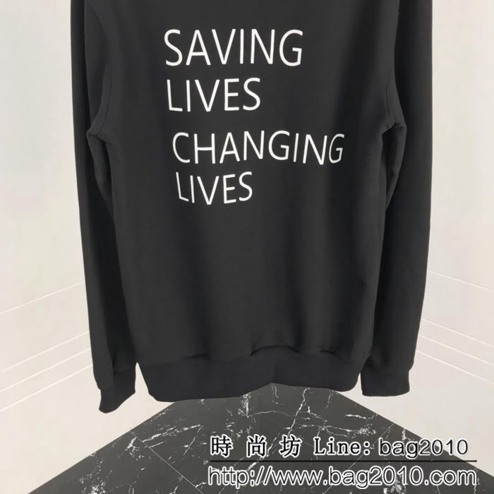 BALENCIAGA巴黎世家 18新款 世界糧食計畫署 秋冬帽衫黑色衛衣 情侶款 ydi1161